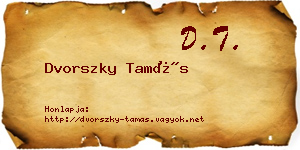 Dvorszky Tamás névjegykártya