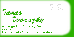 tamas dvorszky business card